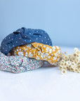 Floral Knotted Headband | Liberty of London Fabric | Mustard