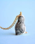 Tiny Penguin Necklace - hand painted porcelain
