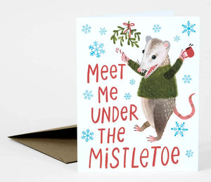 Meet Me Under the Mistletoe Greeting Card