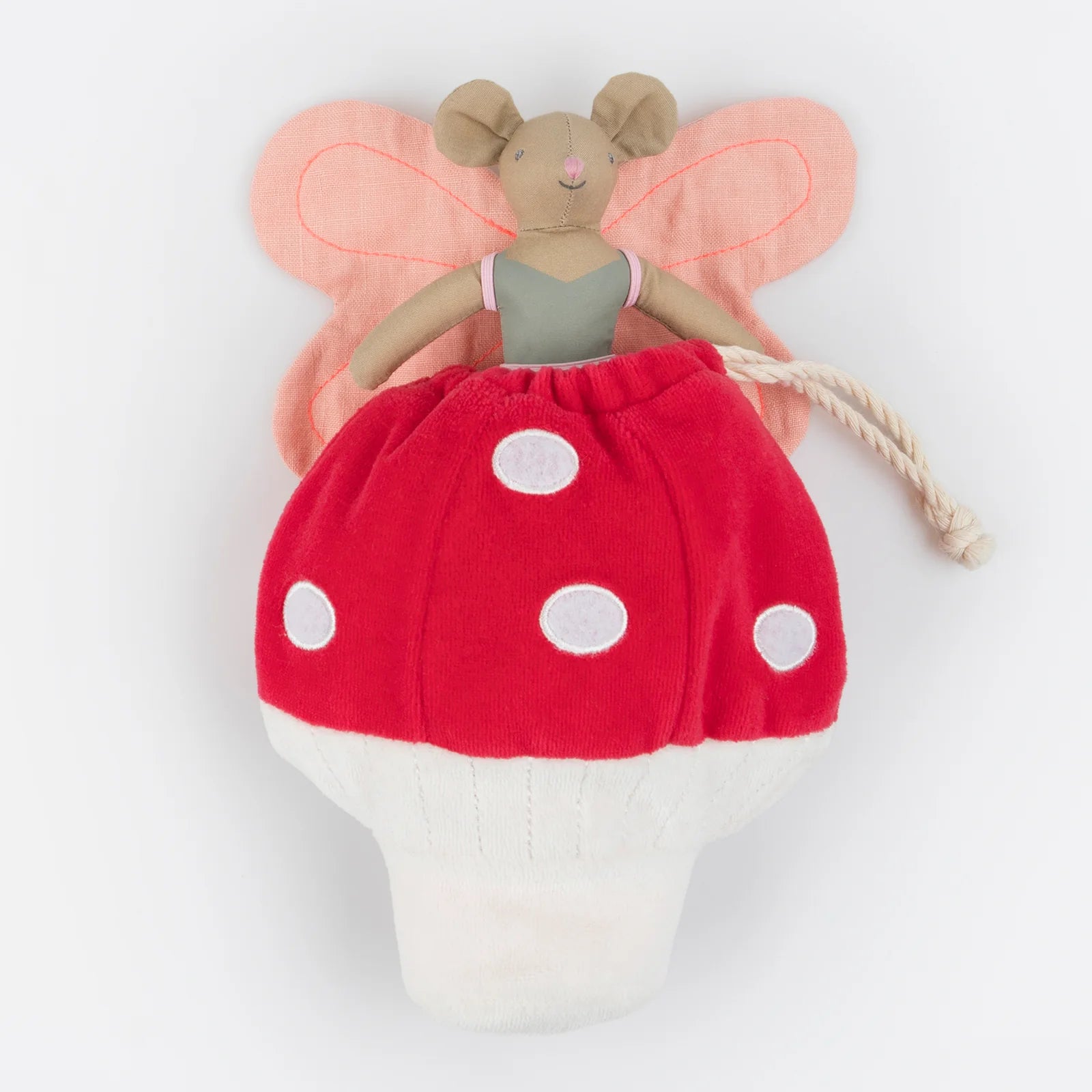 Fairy Mouse Doll in Mushroom Bag