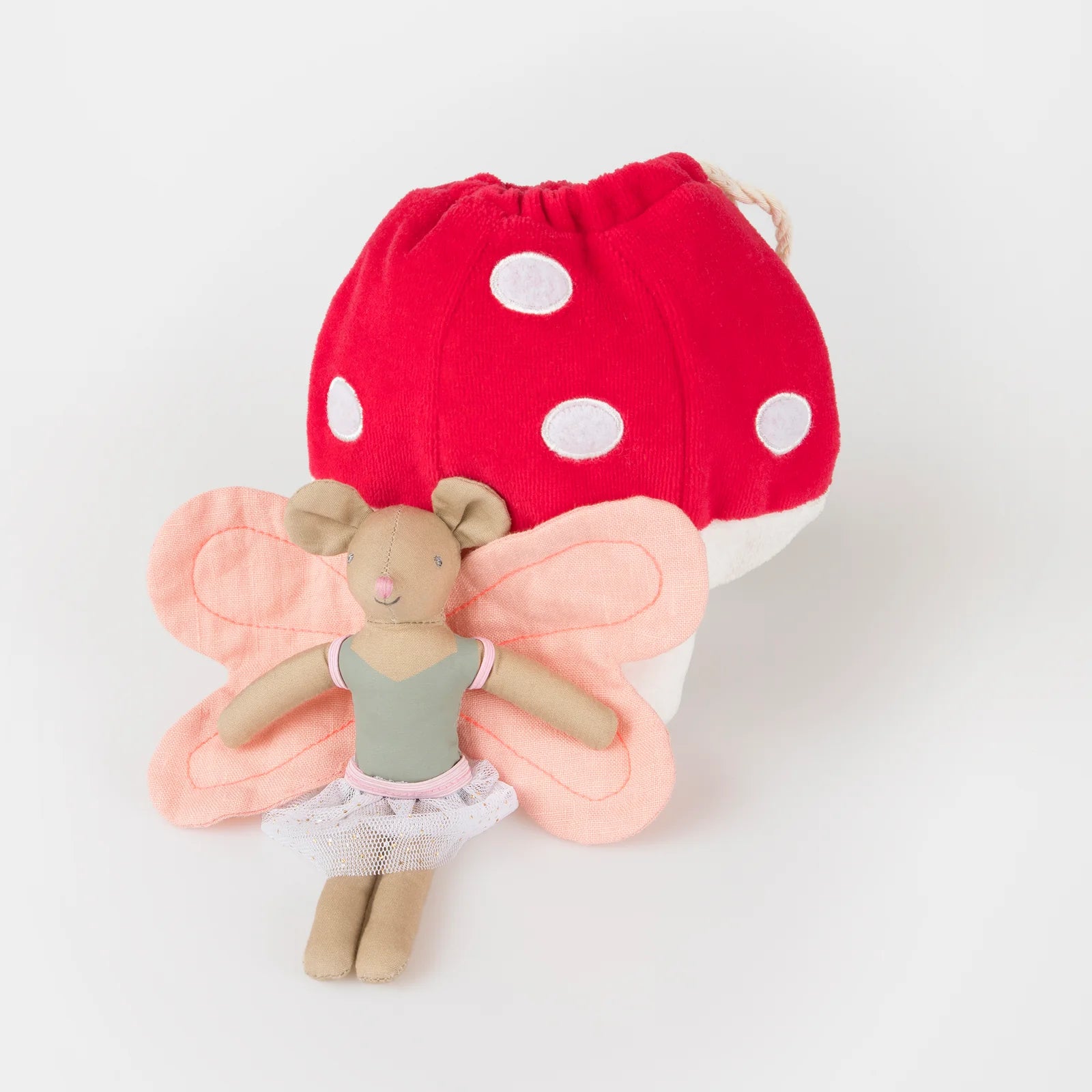 Fairy Mouse Doll in Mushroom Bag