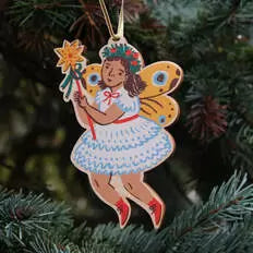 Winter Fairy Wooden Ornament - Phoebe Wahl