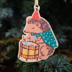 Hedgehog  Wooden Ornament - Phoebe Wahl