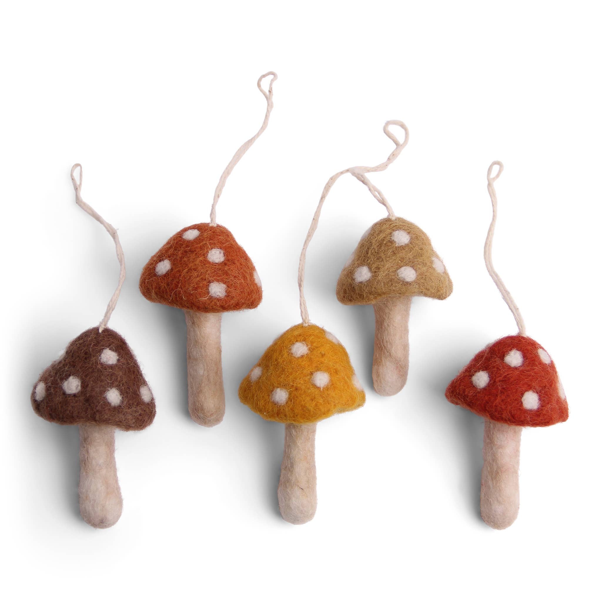 Rusty Red Mushroom Ornaments