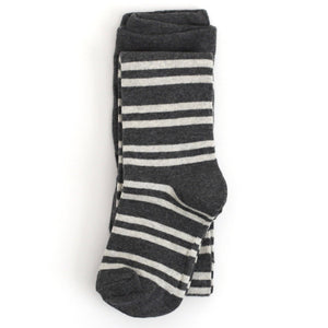 Charcoal Striped Knit Tights