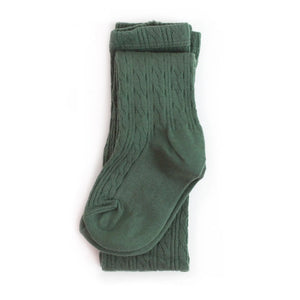 Cable Knit Tights  - Spruce