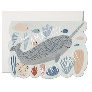Narwhal Birthday greeting card