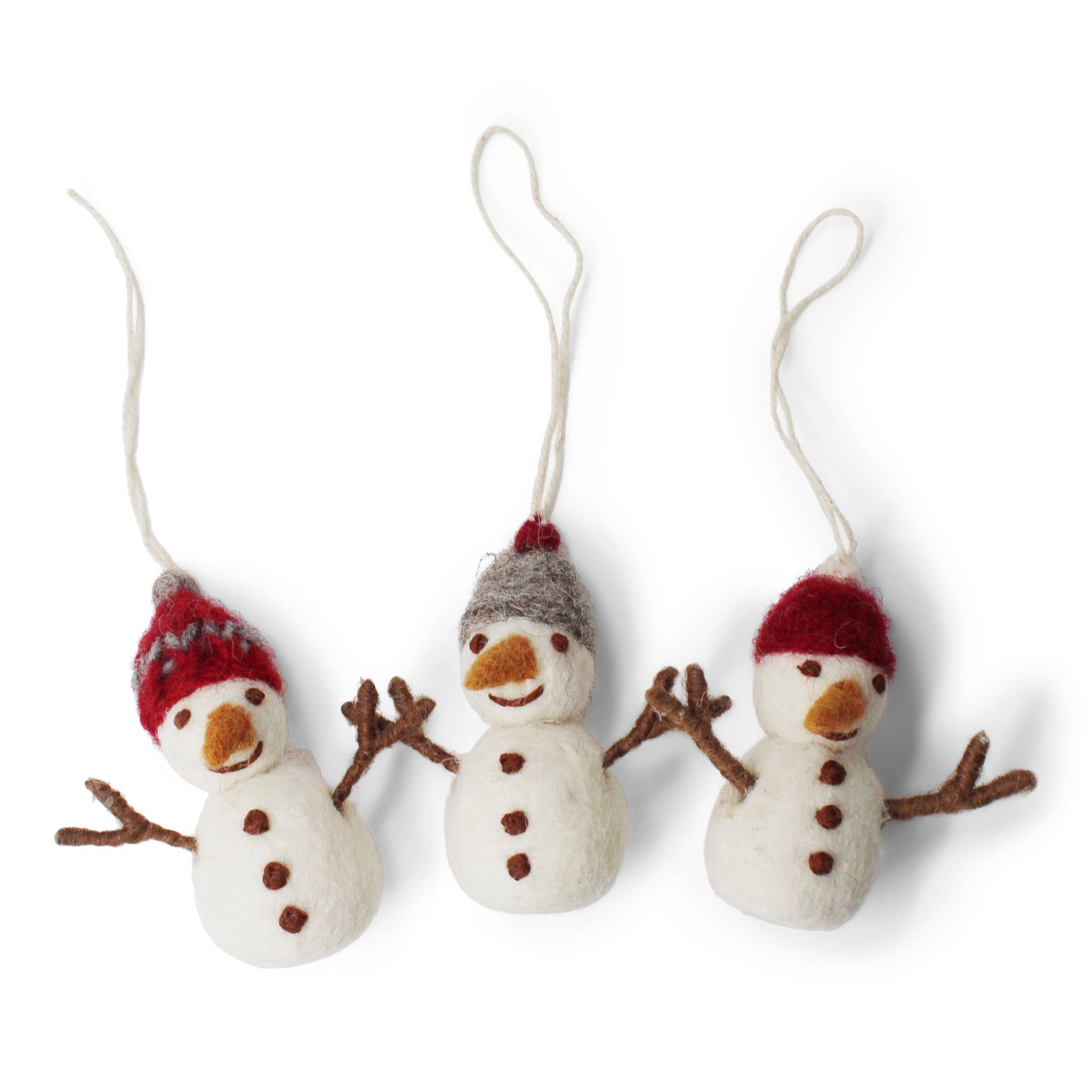 Snowman w/Hat Ornaments