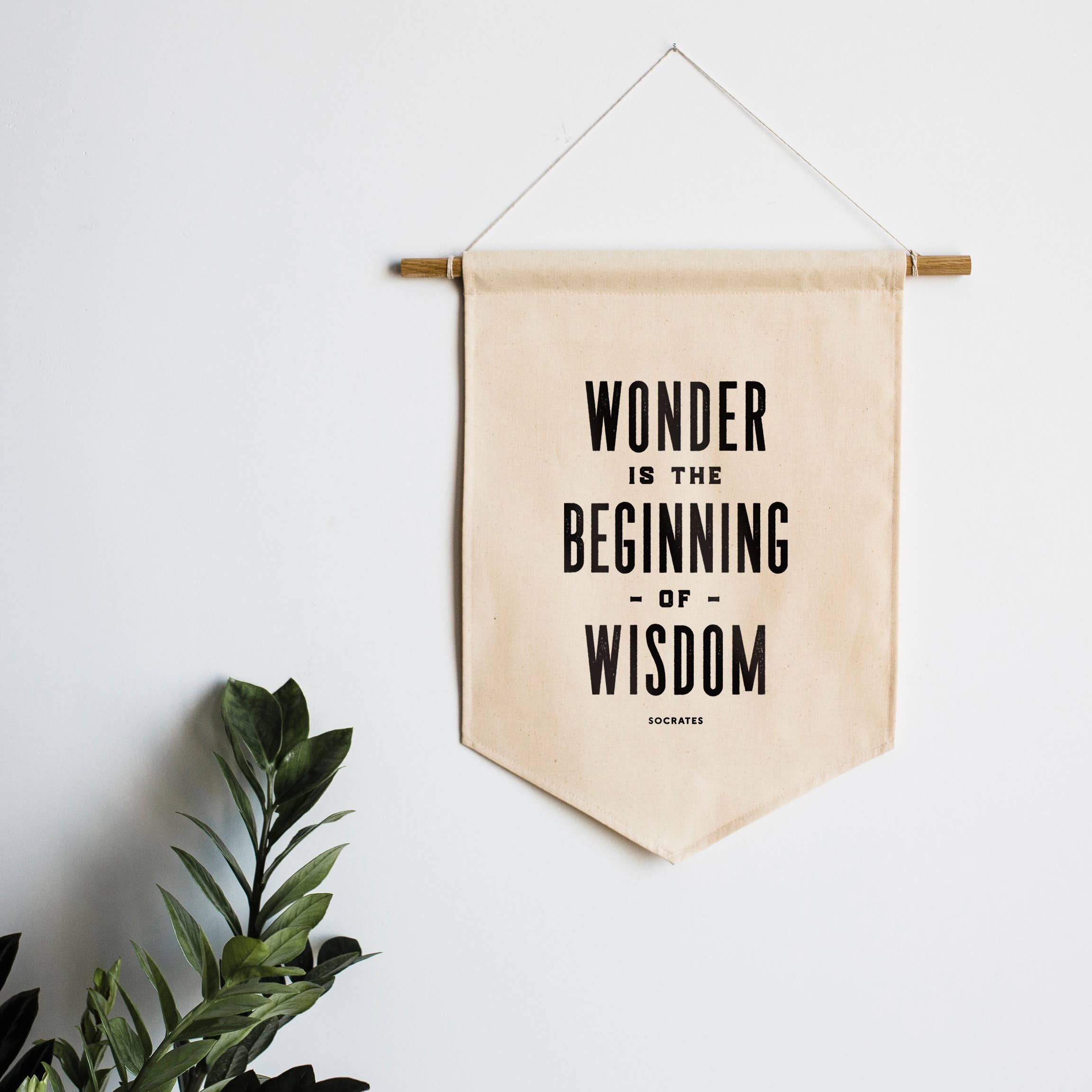 Wonder and Wisdom Canvas Banner • Modern Wall Hanging