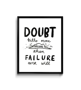 Doubt Quote Art Print 8x10