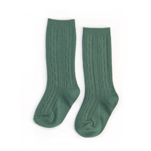 Cable Knit Knee Socks - Spruce