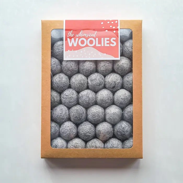 Classic Grey Woolie Ball Garland