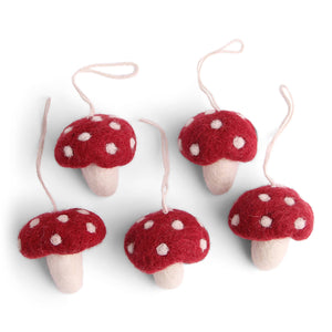 Red Mini Mushroom Ornaments