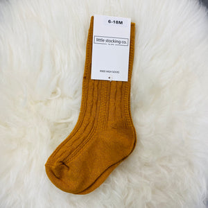 Cable Knit Knee Socks - Butterscotch