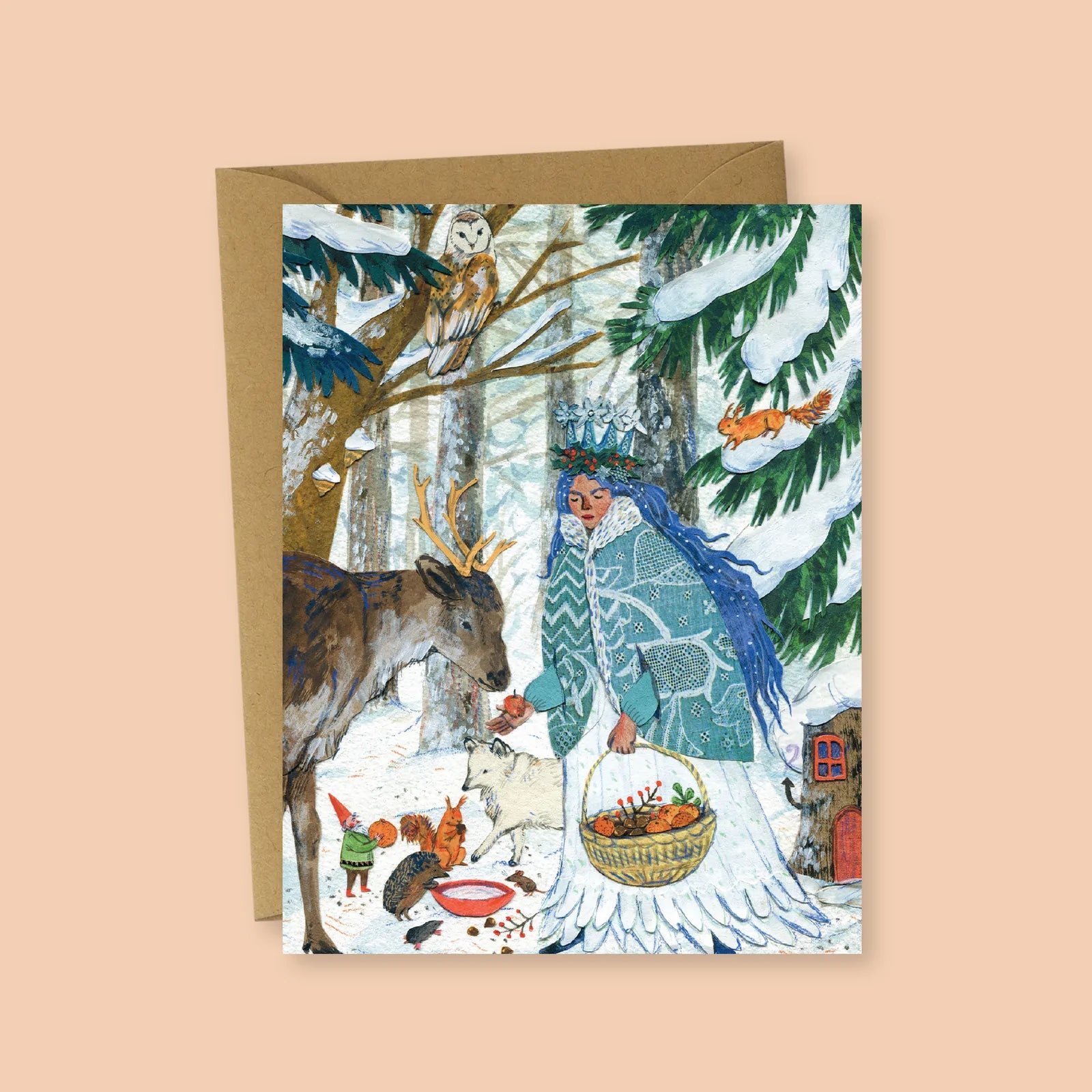 Lady Winter Greeting Card  - Phoebe Wahl