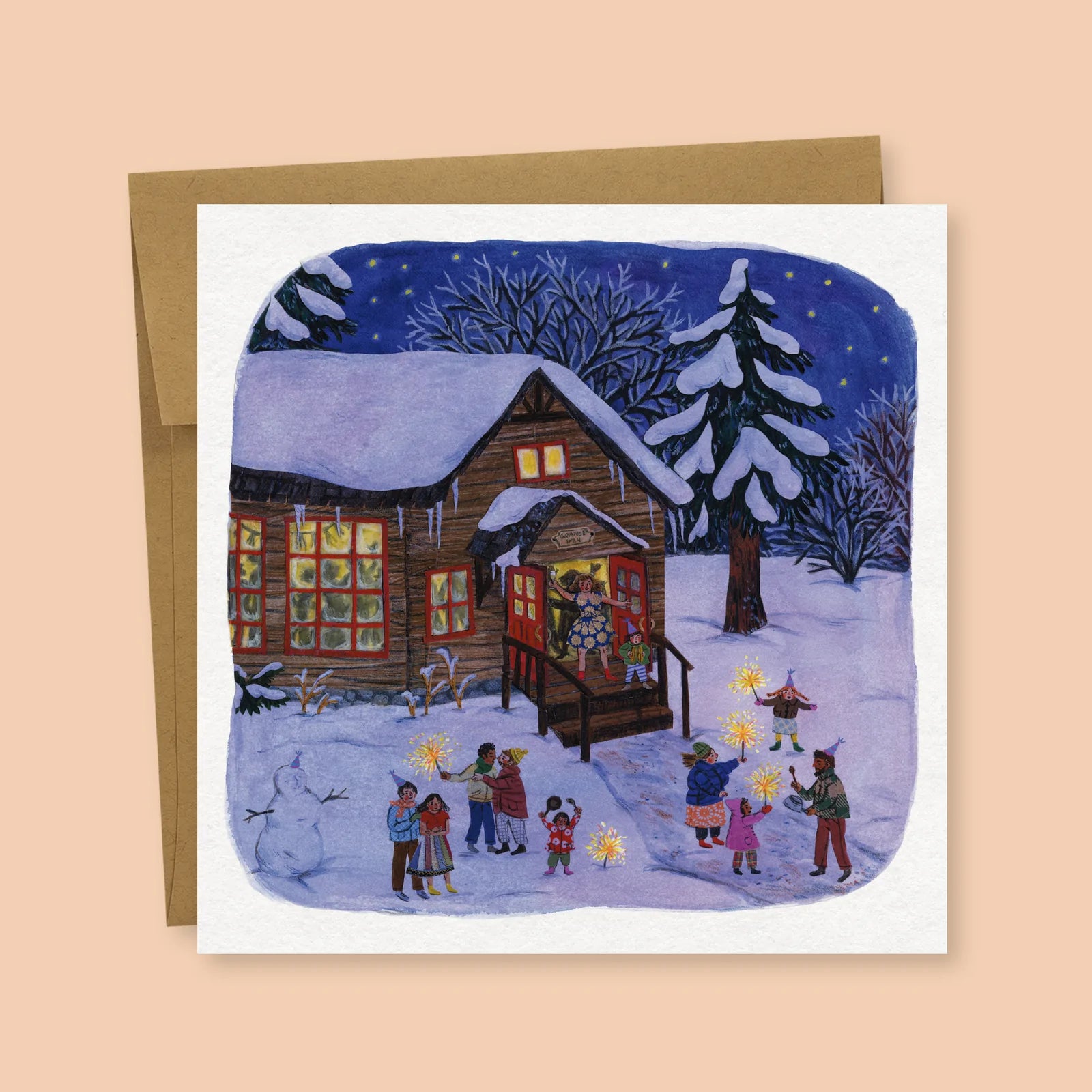 New Year at the Grange Greeting Card  - Phoebe Wahl