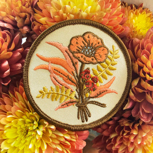 Floral Embroidered Iron on Patch