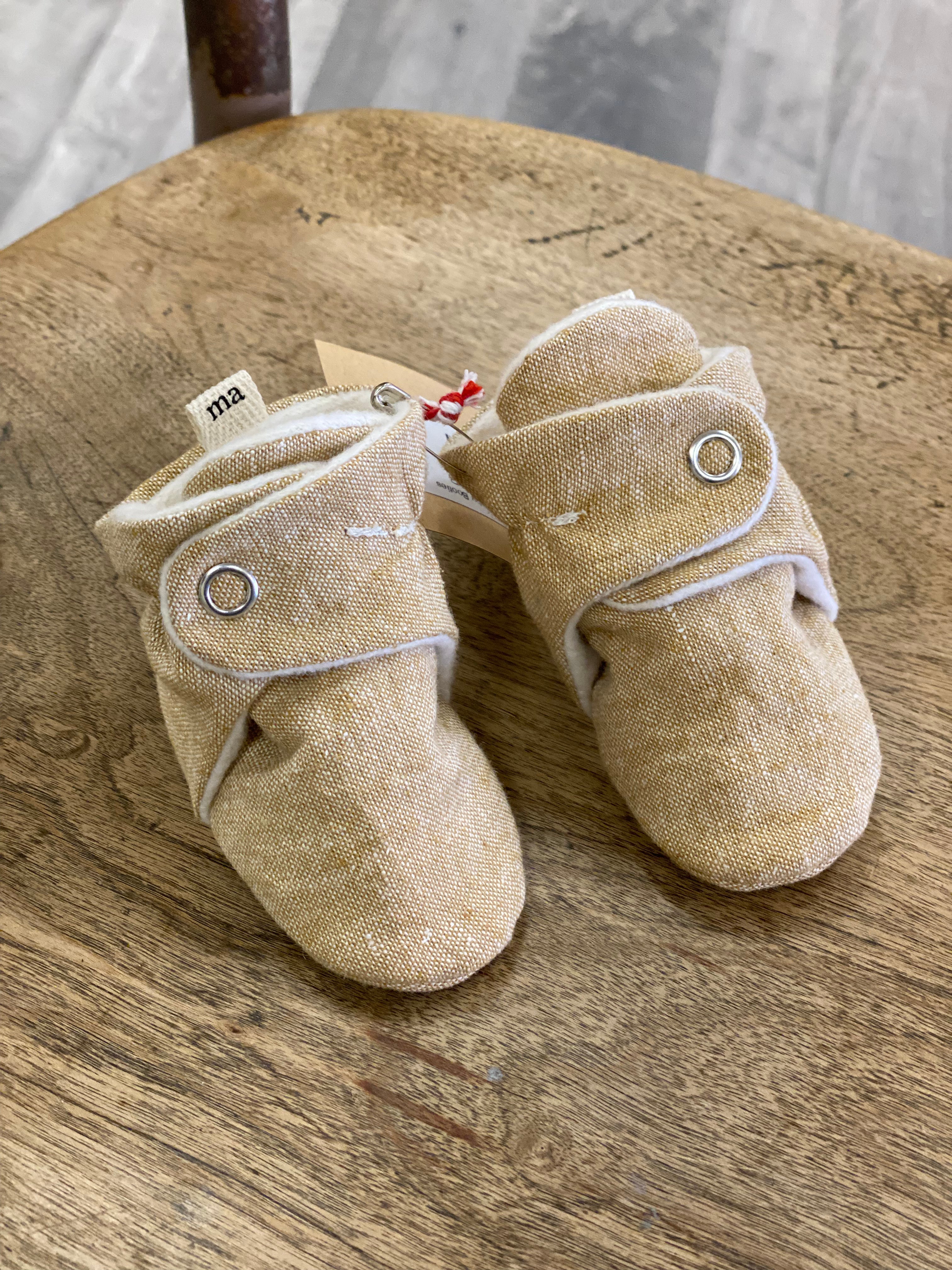 Handmade Cotton/Linen Baby Booties