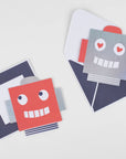 Robot Concertina Valentines Cards & Stickers Set